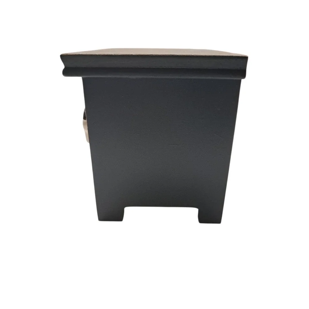 Wooden Spice Or Condiment Box w/Ceramic Cow Drawer Organizer Storage Cottagecore
